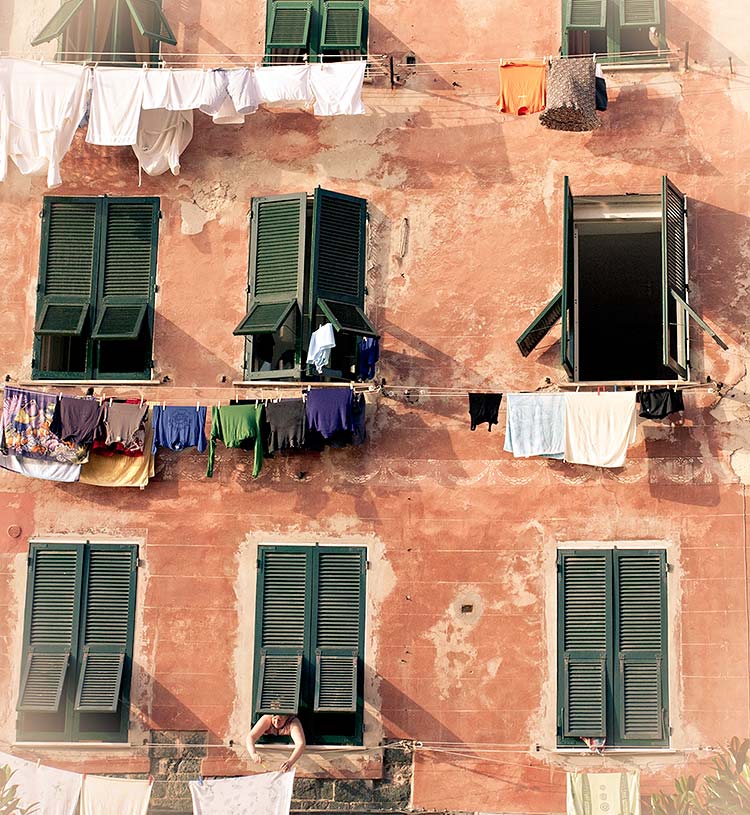 Clothes drying on the Clotheslines in Italy Clothes drying on the Clotheslines in Italy