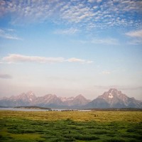 Sunrise over the Teton Mountains in Jackson, Wyoming